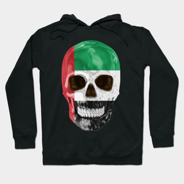 United Arab Emirates Flag Skull - Gift for Emirati With Roots From United Arab Emirates Hoodie by Country Flags